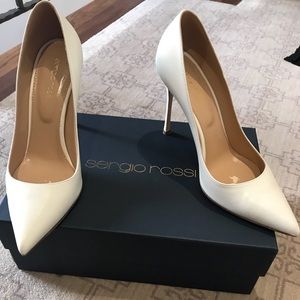 Sergio rossi white leather pumps sz 39